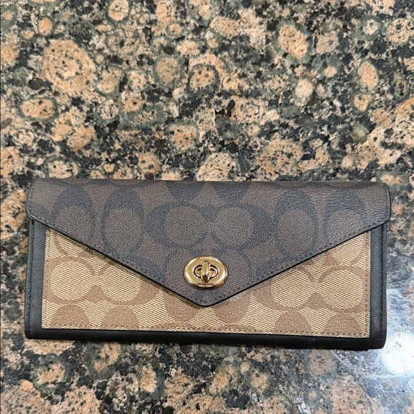 Coach Handbags - Coach Signature Blocking Envelope Wallet w/ Turnlock